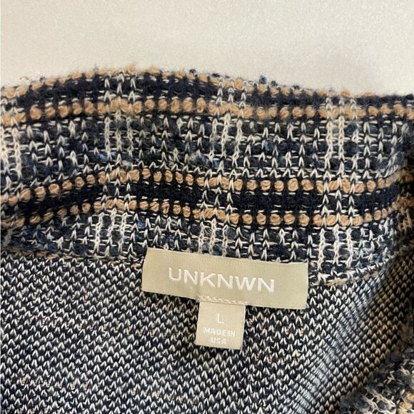 UNKNWN Tweed Shacket Full Zip Shirt Jacket Men Large Multicolor Long Sleeve - Picture 5 of 7